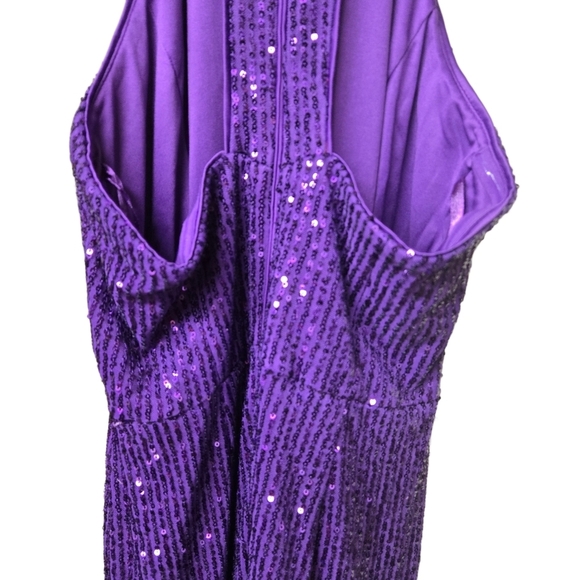 Toccin Vibrant Purple Sequin Party Dress - Picture 3 of 7